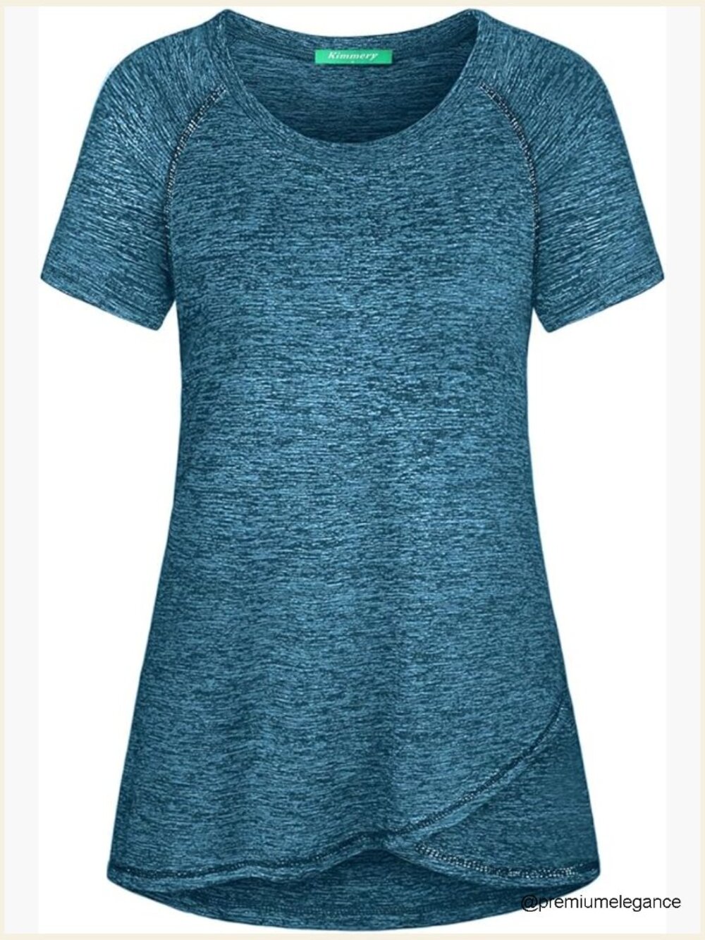 Raglan Sleeve Round Neck Irregular Hem Yoga Workout Top M-3XL
